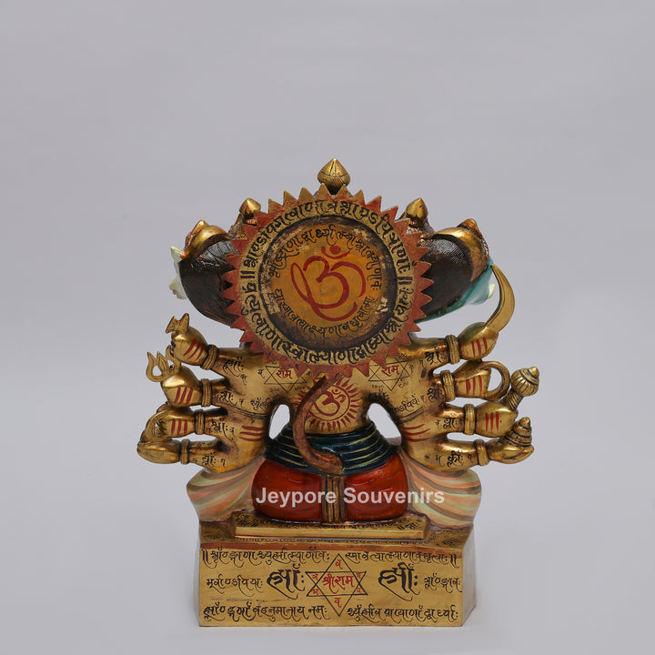 Handcrafted Panchmukhi ( Five-Faced ) Hanuman Brass Statue