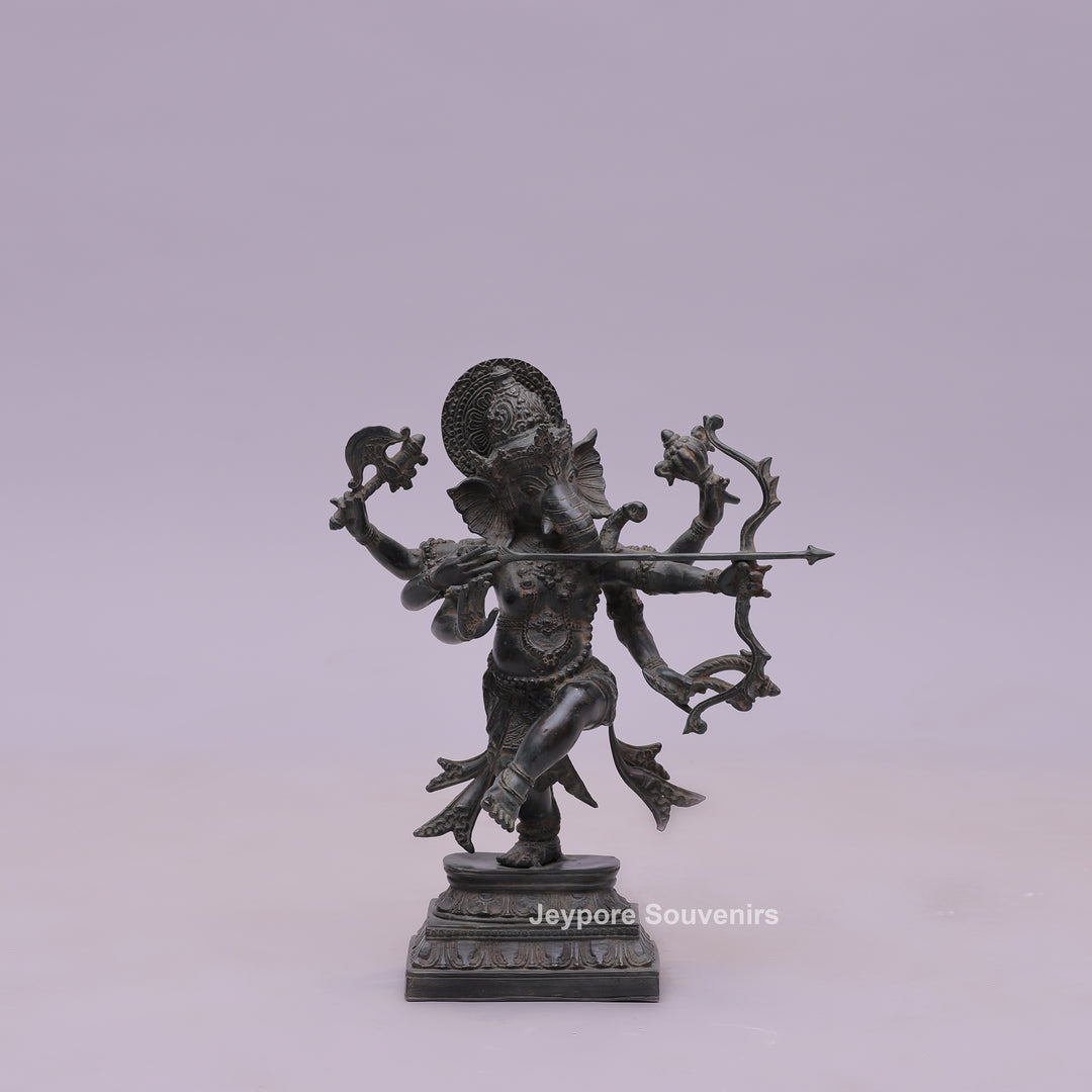 Six-Armed Lord Ganesha Bronze Statue