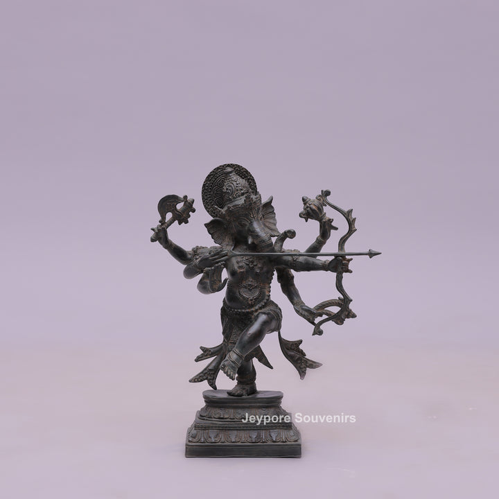 Six-Armed Lord Ganesha Bronze Statue