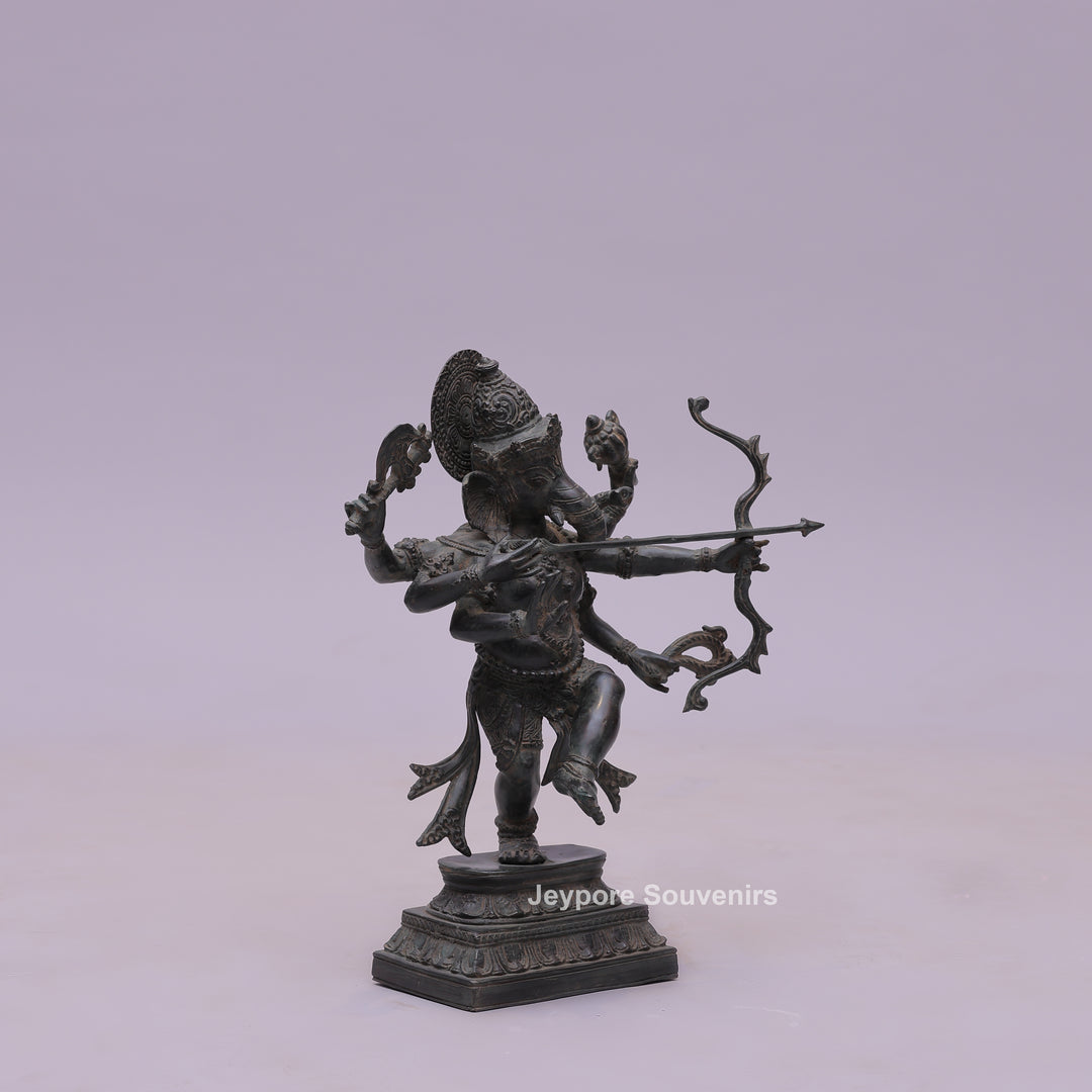Six-Armed Lord Ganesha Bronze Statue