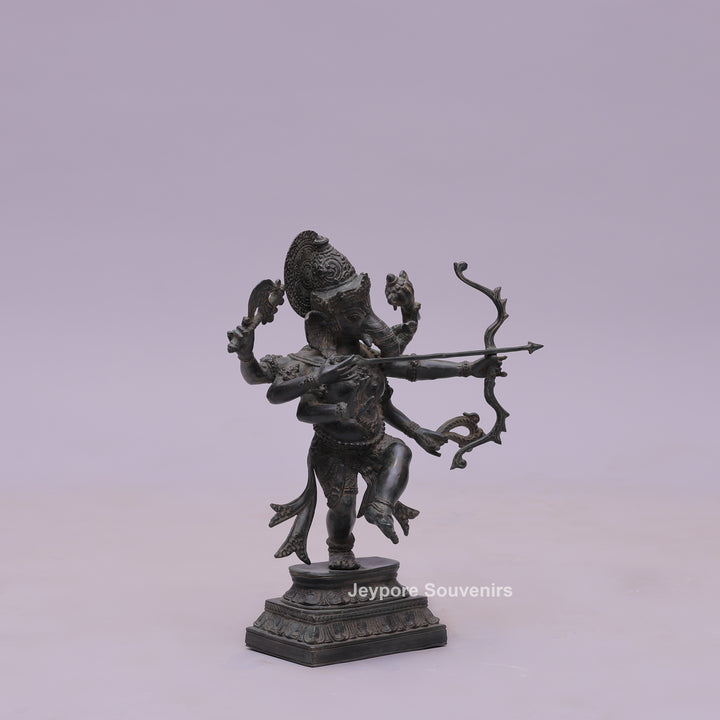 Six-Armed Lord Ganesha Bronze Statue