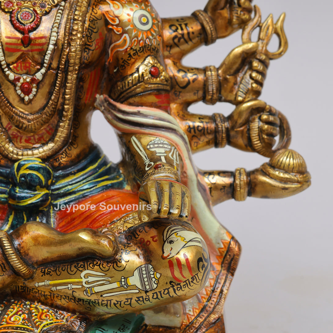 Handcrafted Panchmukhi ( Five-Faced ) Hanuman Brass Statue