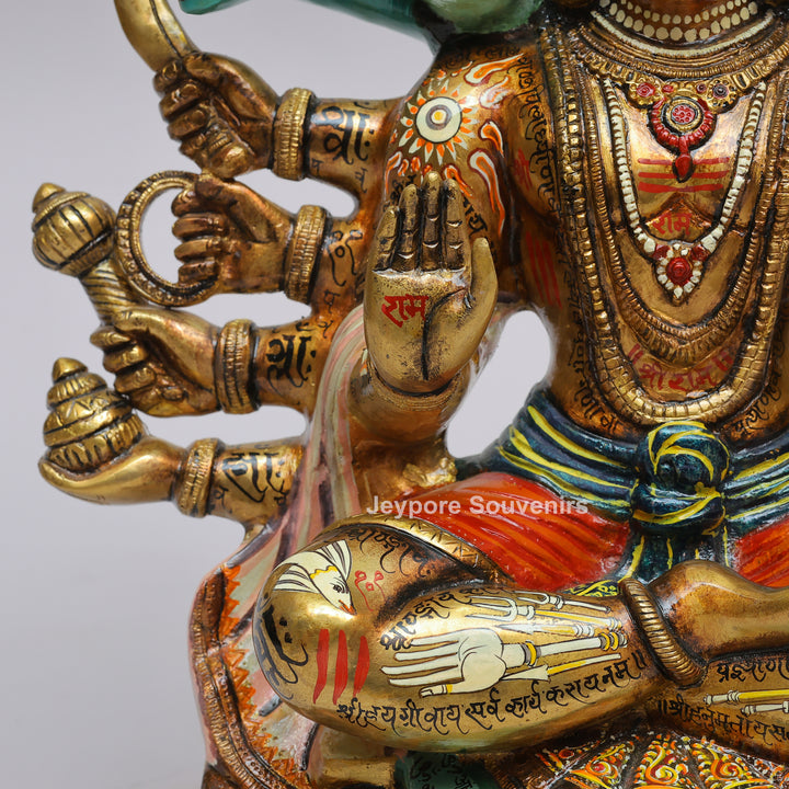 Handcrafted Panchmukhi ( Five-Faced ) Hanuman Brass Statue