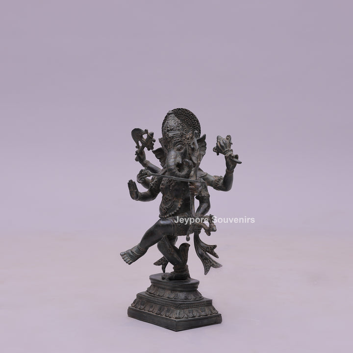 Six-Armed Lord Ganesha Bronze Statue