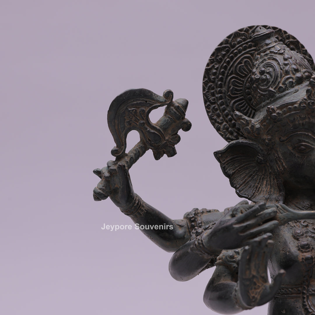 Six-Armed Lord Ganesha Bronze Statue