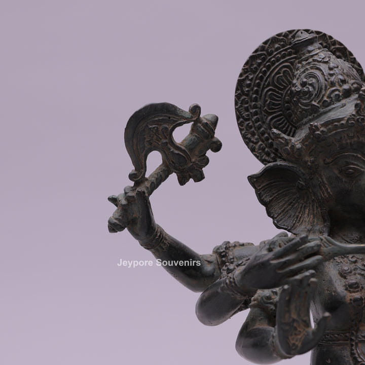 Six-Armed Lord Ganesha Bronze Statue