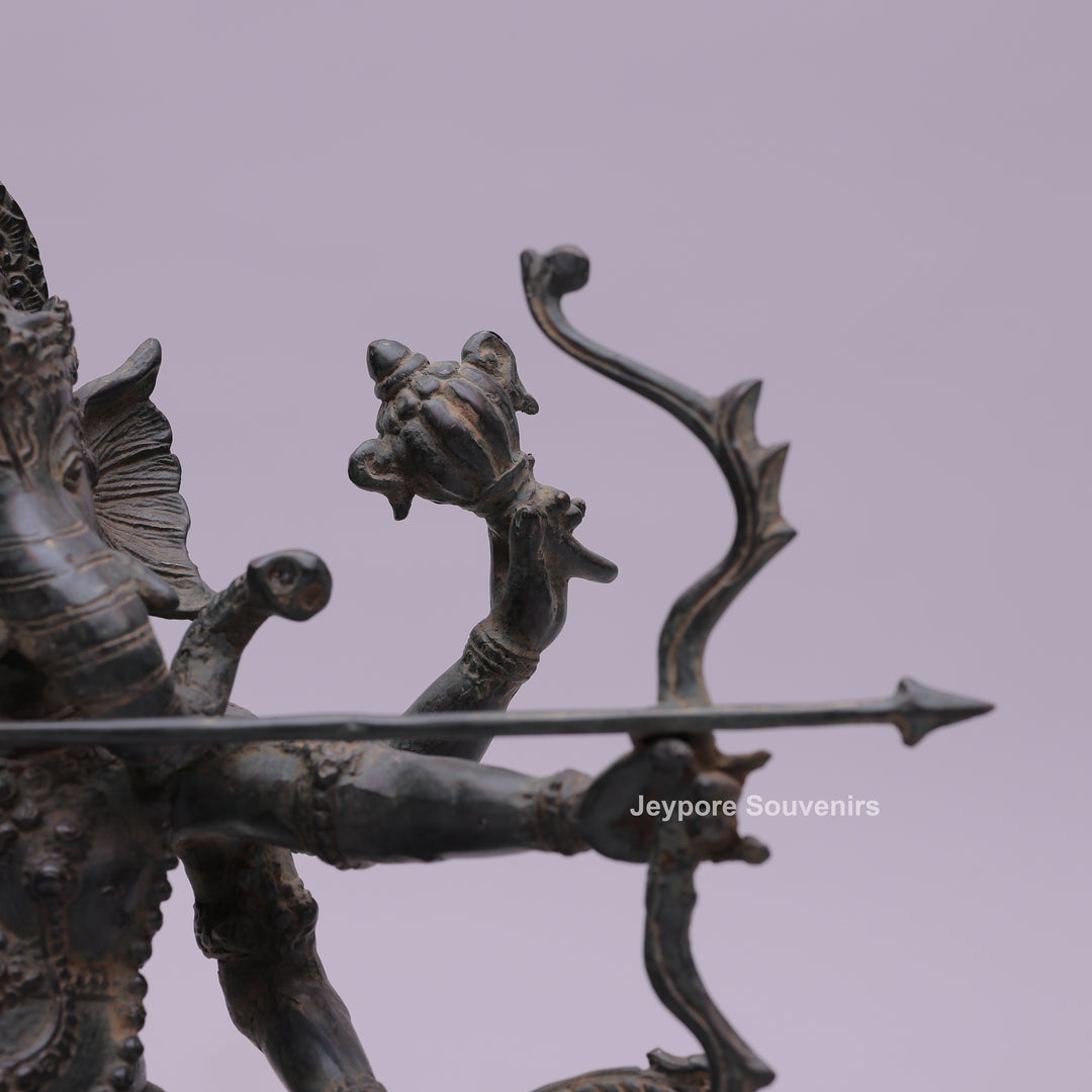 Six-Armed Lord Ganesha Bronze Statue