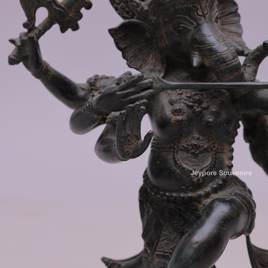 Six-Armed Lord Ganesha Bronze Statue