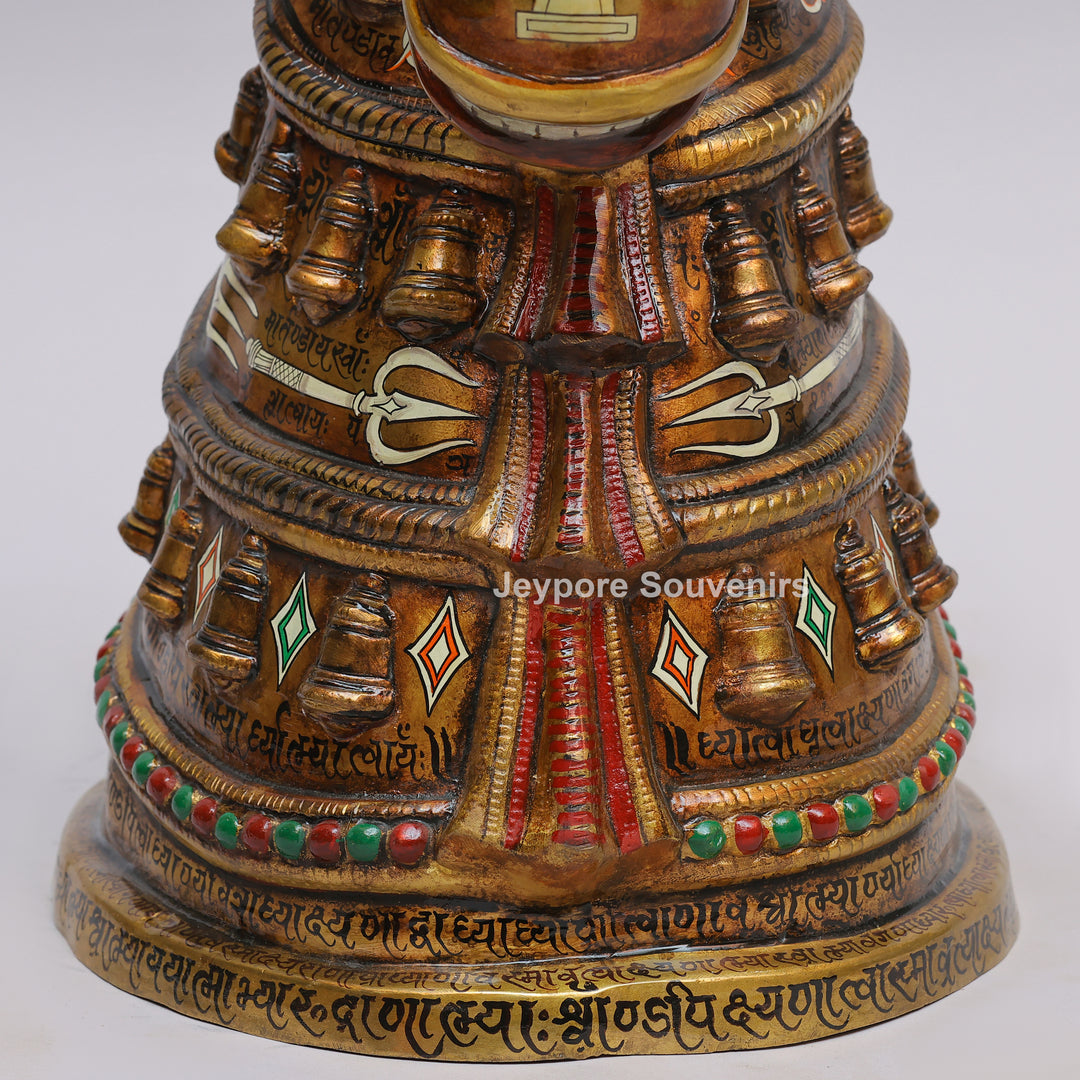 Royal Horse Head Brass Sculpture with Intricate Inlay &amp; Enamel Work