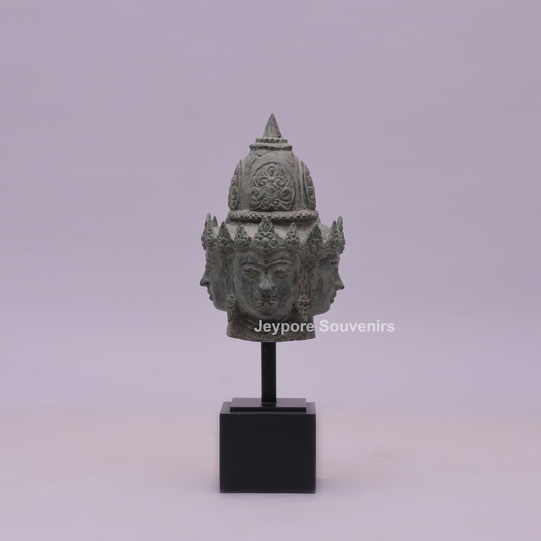 Four Faced Lord Vishnu Chaturmukha Bronze Sculpture