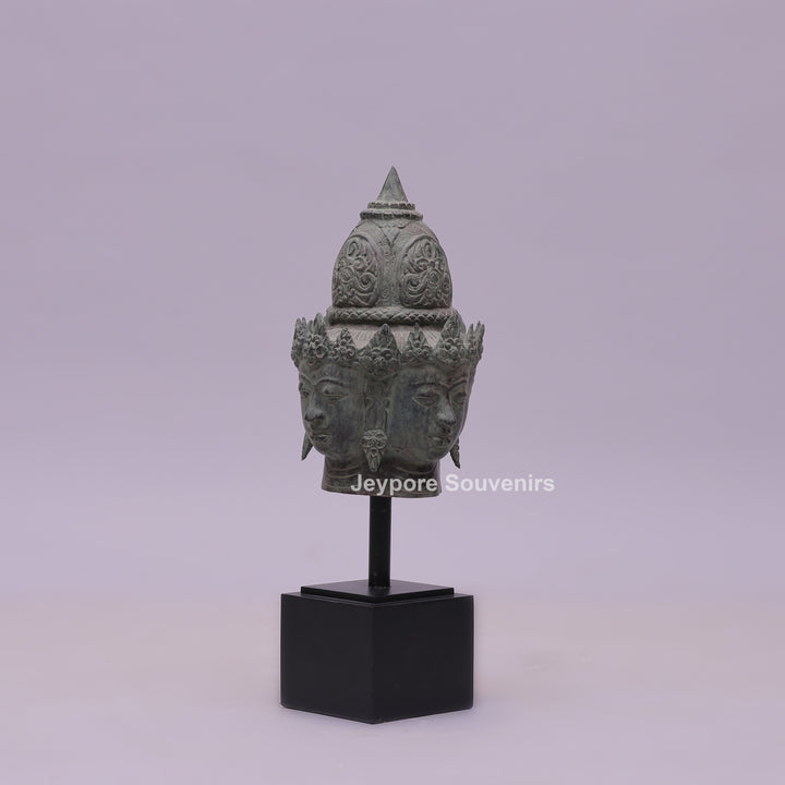 Four Faced Lord Vishnu Chaturmukha Bronze Sculpture