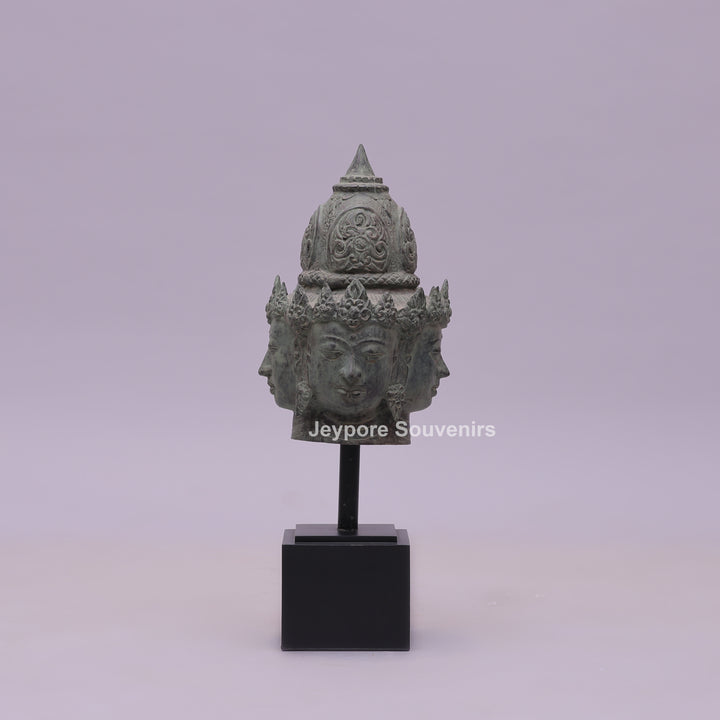 Four Faced Lord Vishnu Chaturmukha Bronze Sculpture