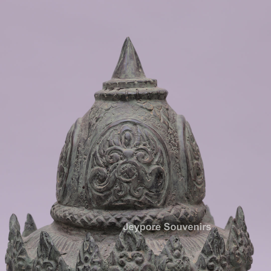 Four Faced Lord Vishnu Chaturmukha Bronze Sculpture