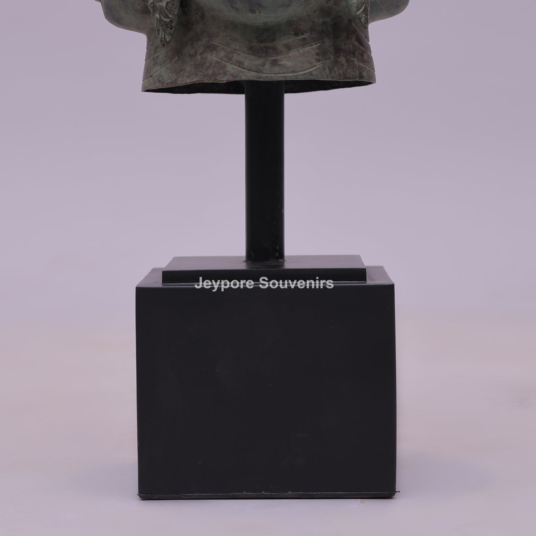 Four Faced Lord Vishnu Chaturmukha Bronze Sculpture