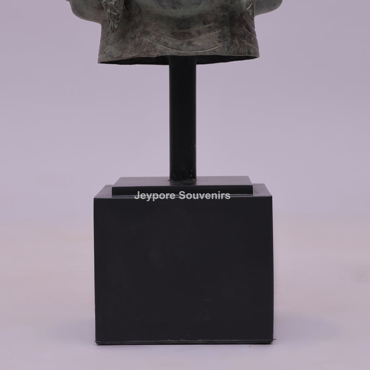 Four Faced Lord Vishnu Chaturmukha Bronze Sculpture