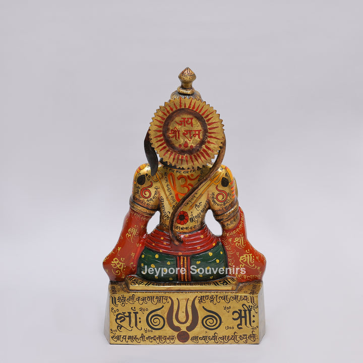 Handcrafted Brass Lord Hanuman Idol with Meenakari Work