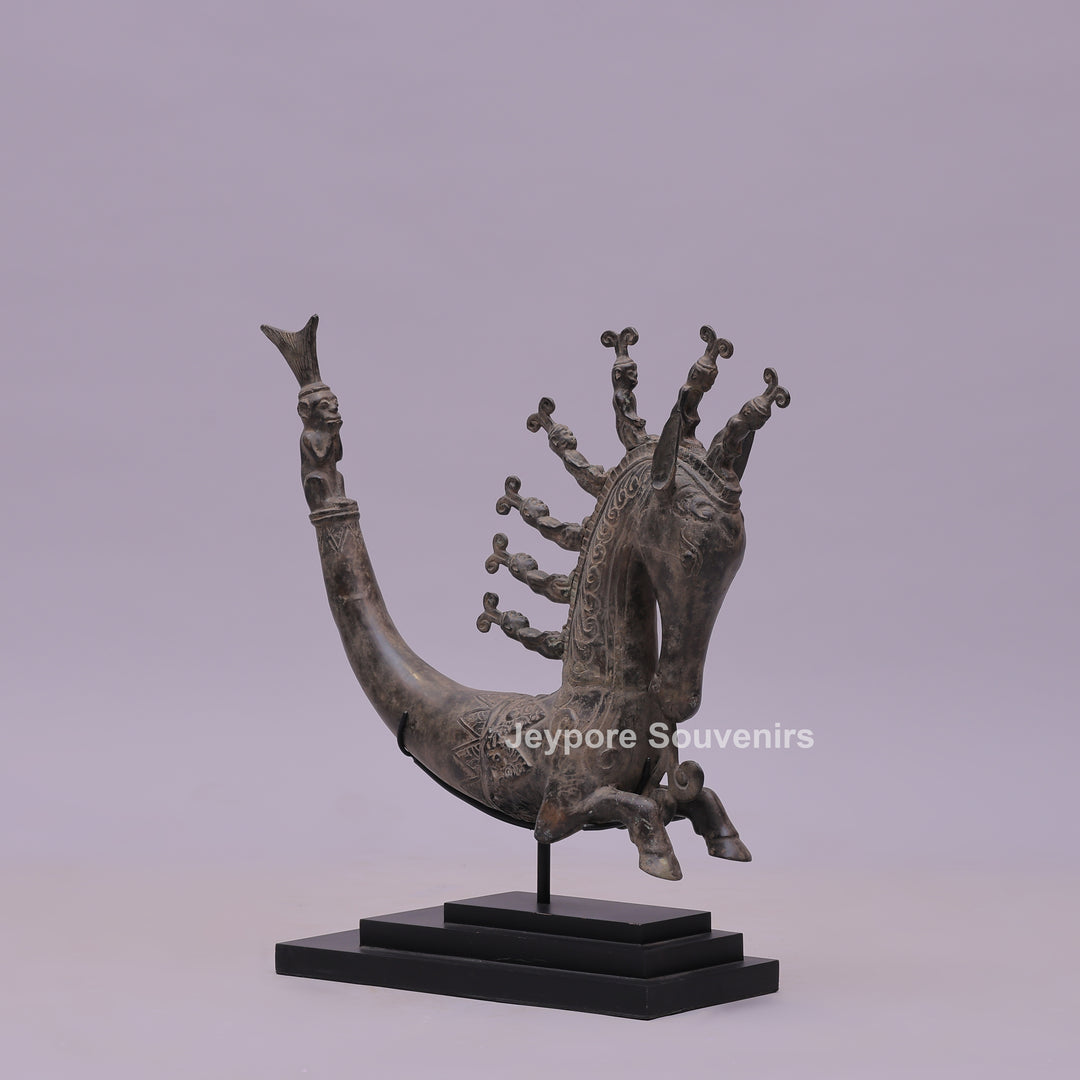 Naga Morsarang Sea Horse Bronze Statue