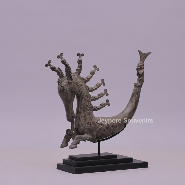 Naga Morsarang Sea Horse Bronze Statue