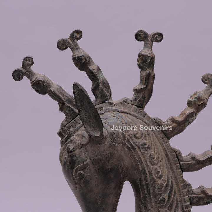 Naga Morsarang Sea Horse Bronze Statue