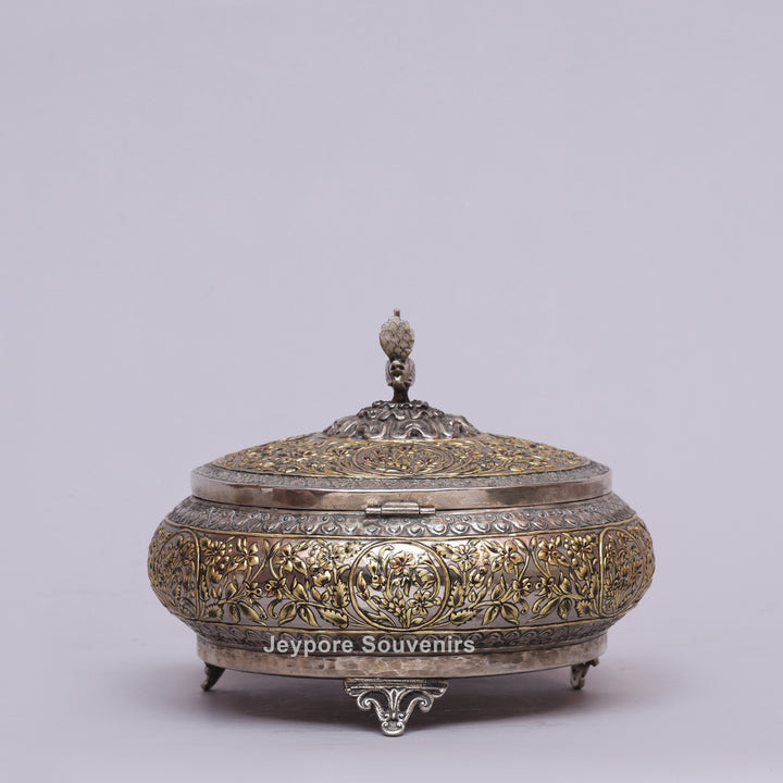 Handcrafted German Silver Peacock Decorative Storage Box