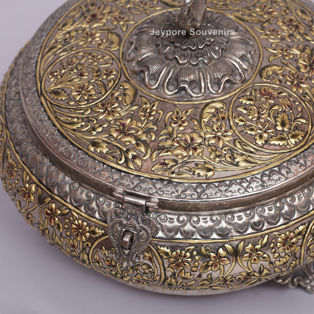Handcrafted German Silver Peacock Decorative Storage Box