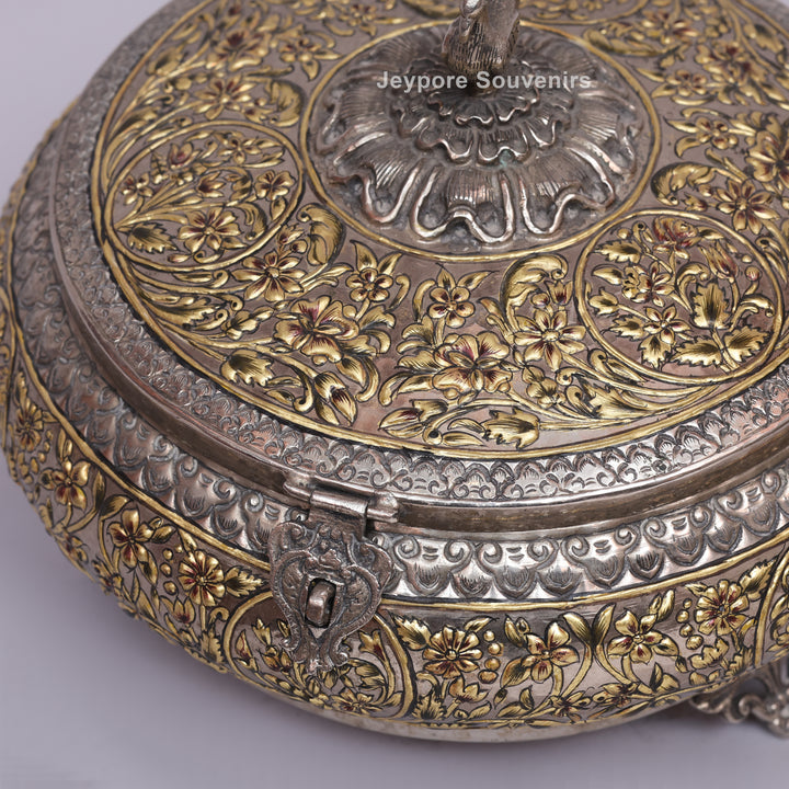 Handcrafted German Silver Peacock Decorative Storage Box