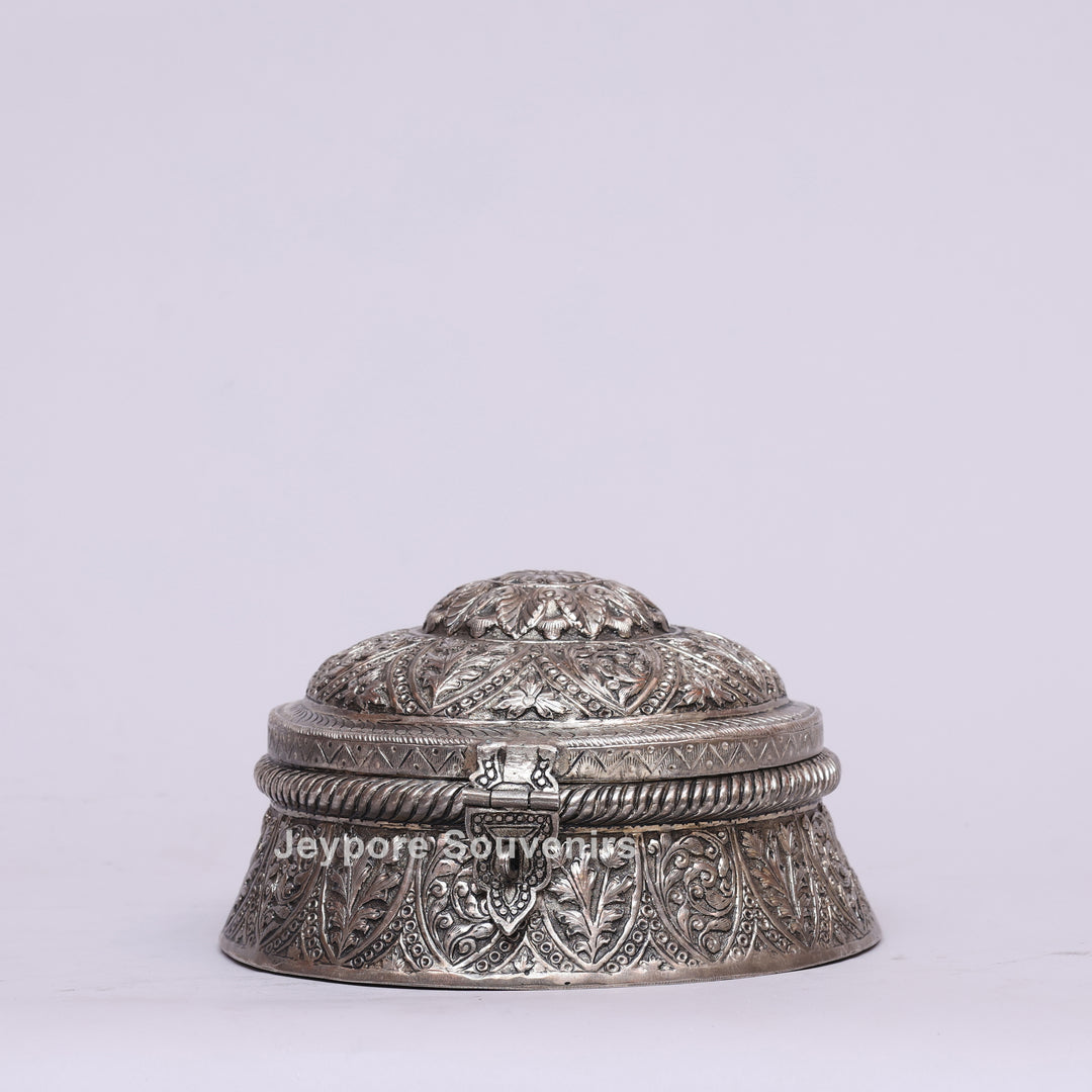 Handcrafted German Silver Floral Jewelry Box
