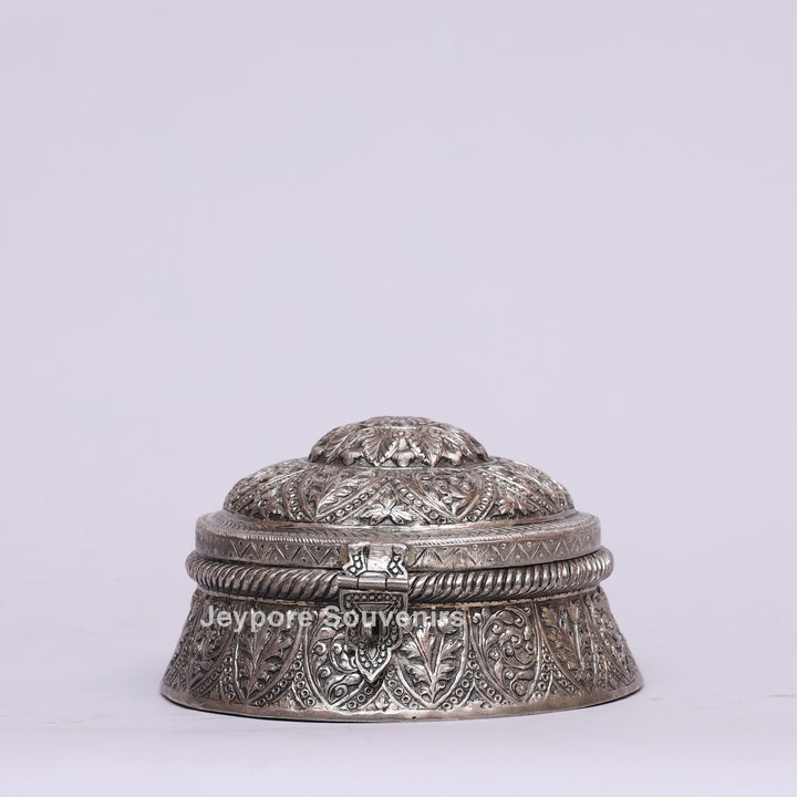 Handcrafted German Silver Floral Jewelry Box