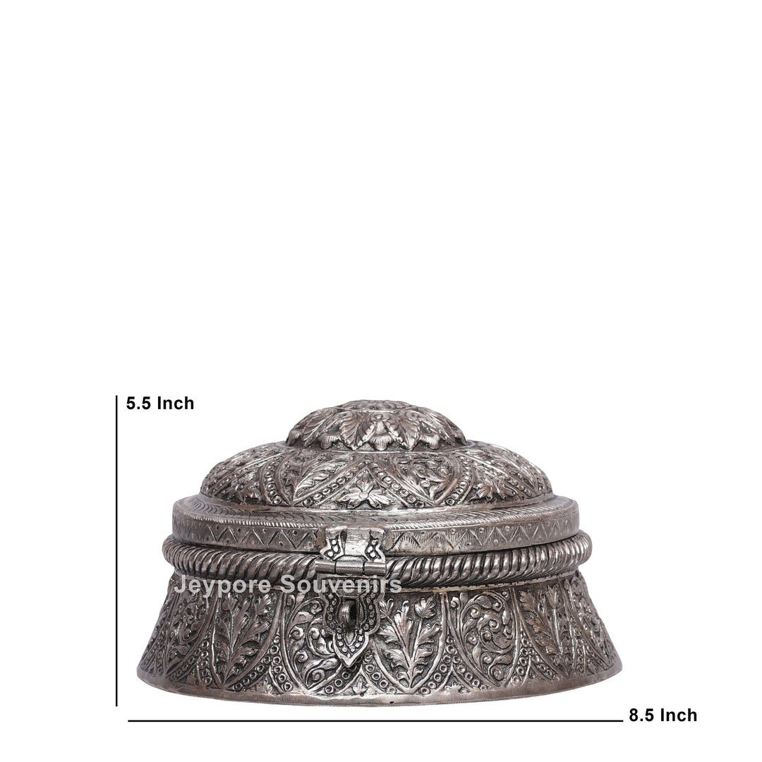 Handcrafted German Silver Floral Jewelry Box