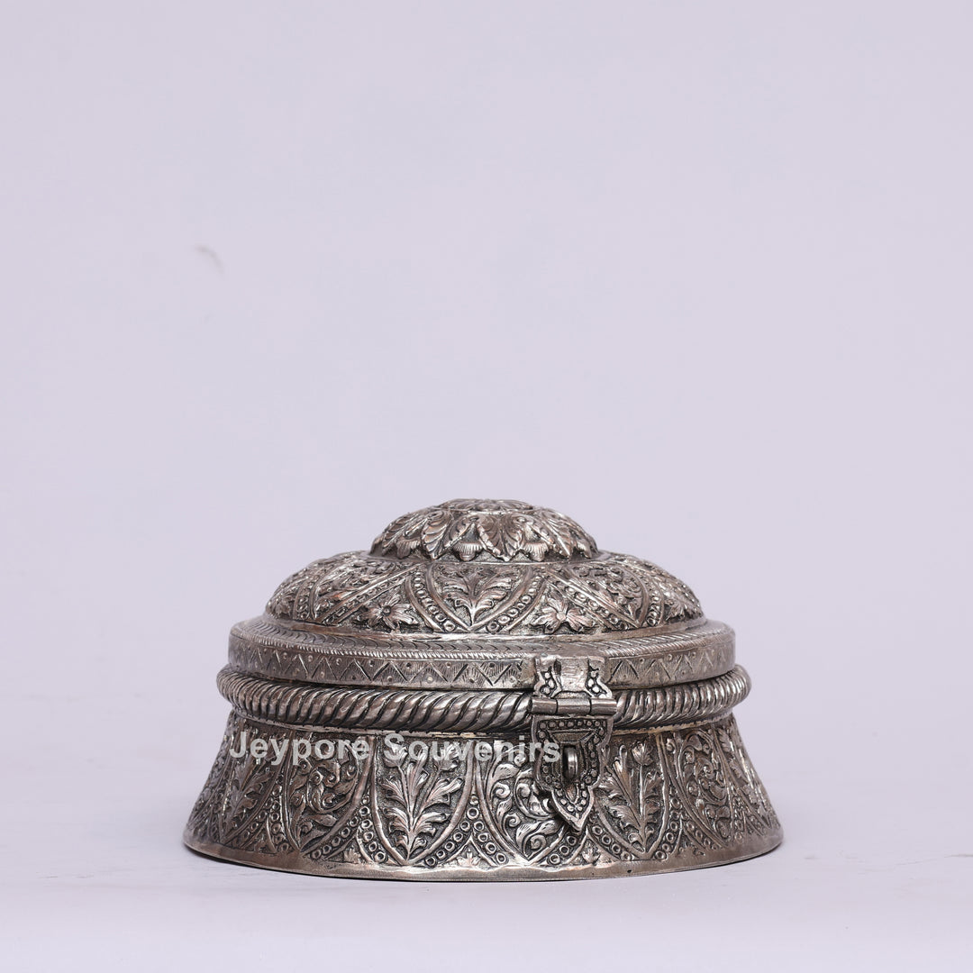 Handcrafted German Silver Floral Jewelry Box