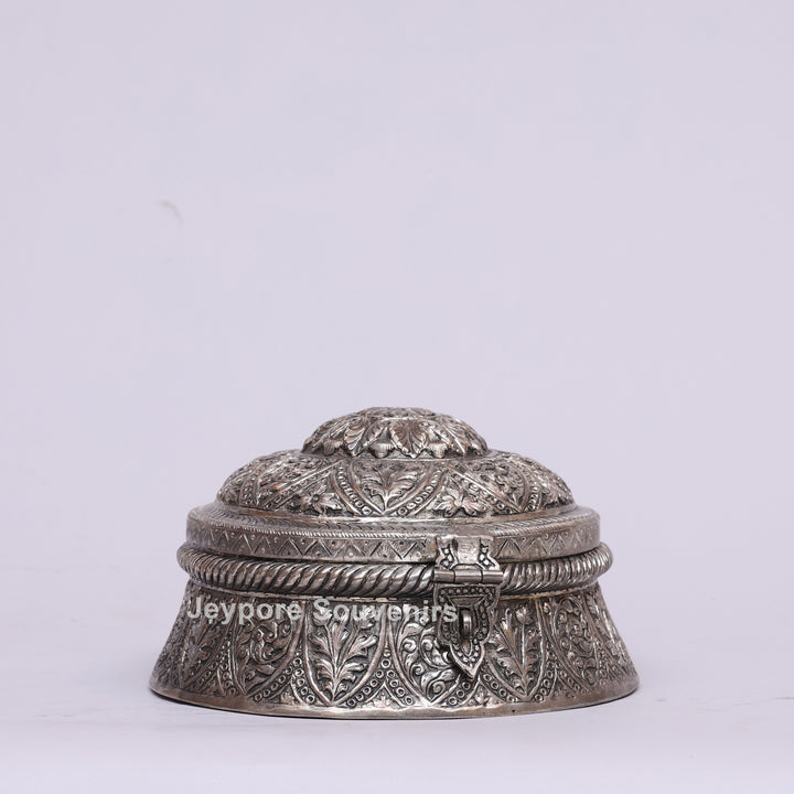 Handcrafted German Silver Floral Jewelry Box