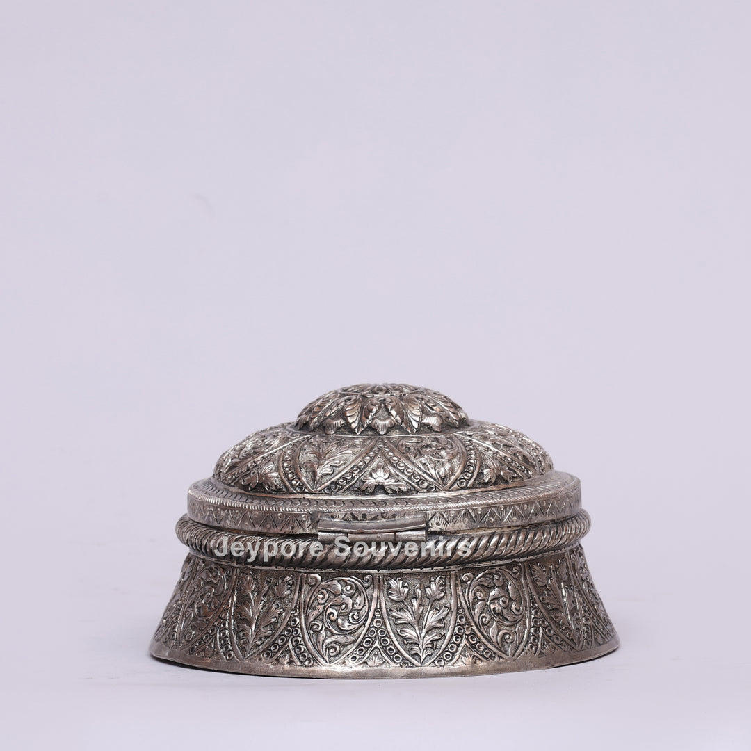 Handcrafted German Silver Floral Jewelry Box