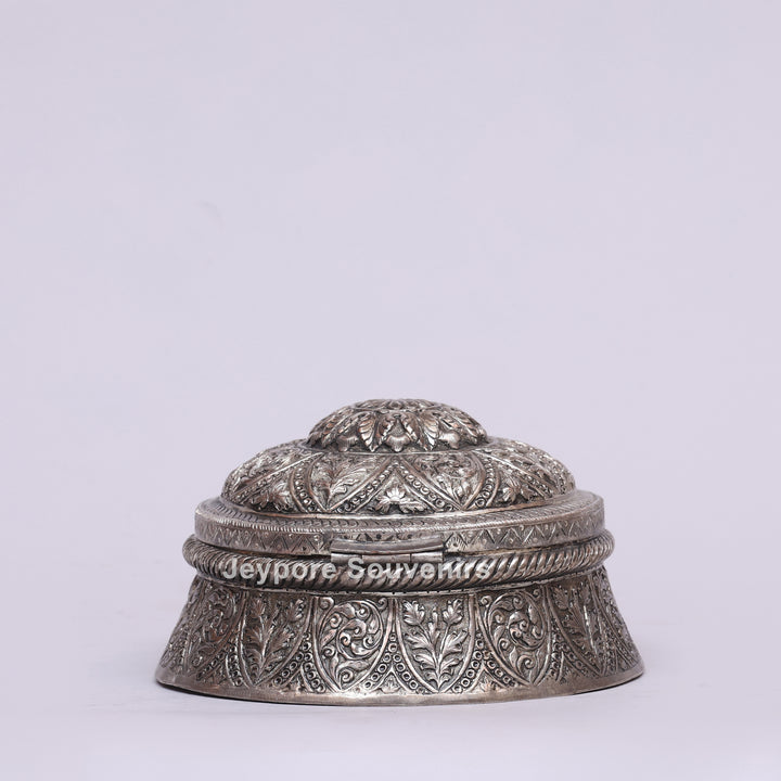 Handcrafted German Silver Floral Jewelry Box
