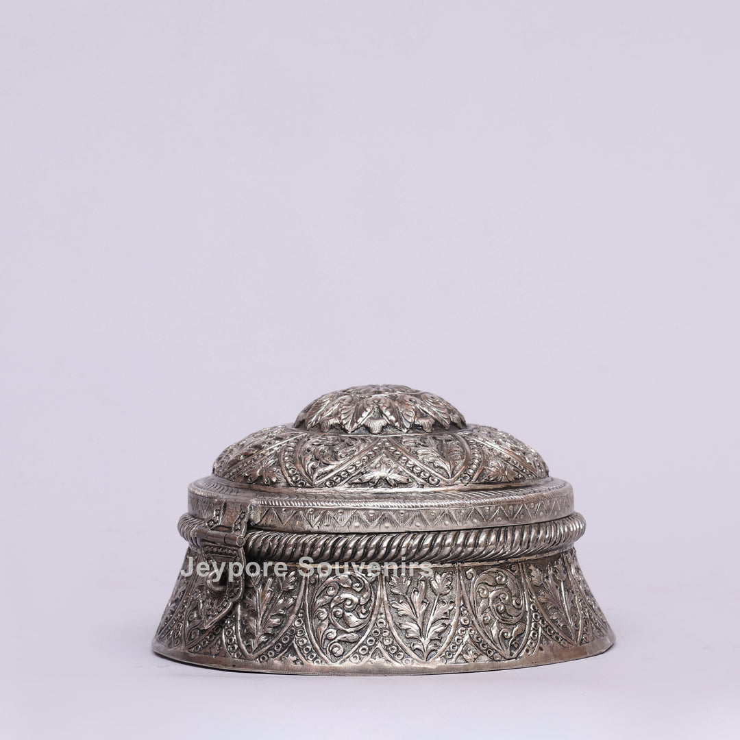 Handcrafted German Silver Floral Jewelry Box