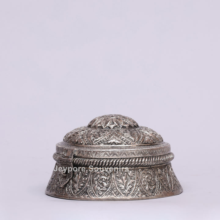 Handcrafted German Silver Floral Jewelry Box