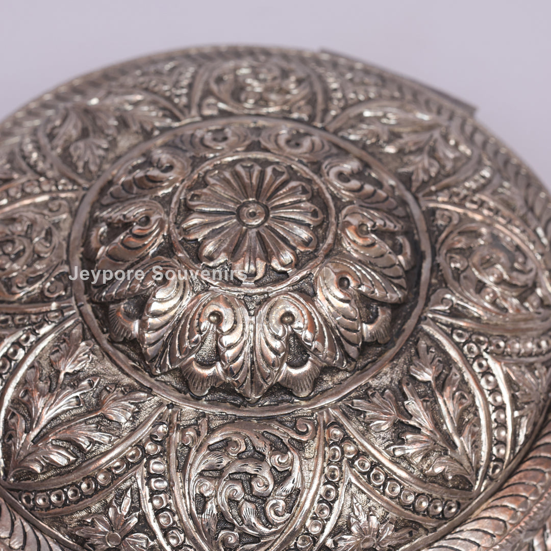 Handcrafted German Silver Floral Jewelry Box