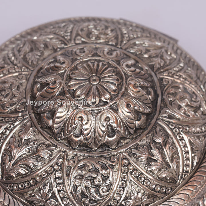 Handcrafted German Silver Floral Jewelry Box