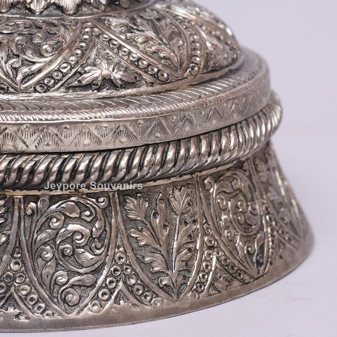 Handcrafted German Silver Floral Jewelry Box