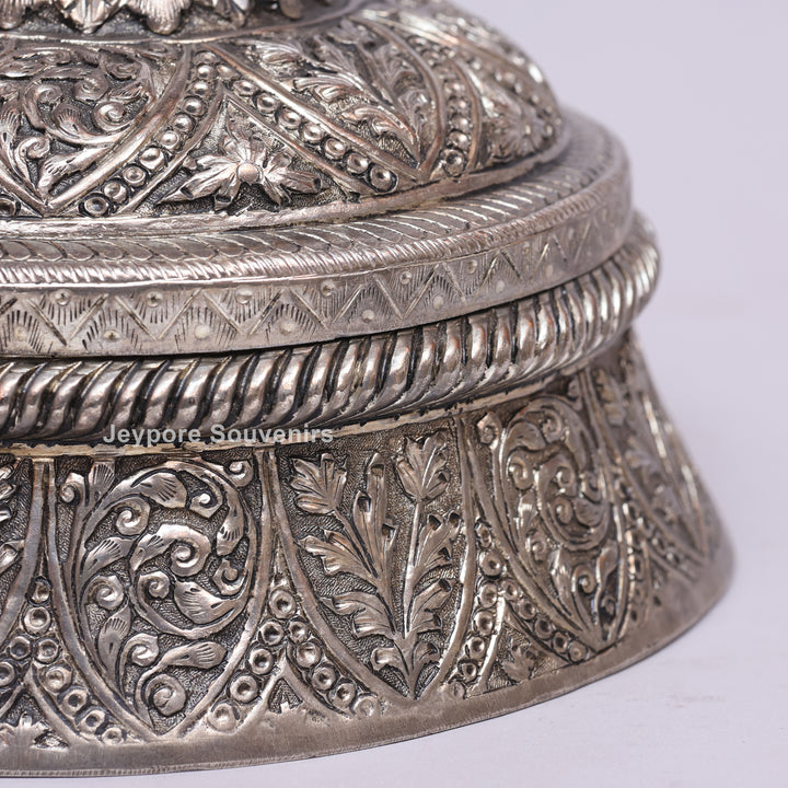 Handcrafted German Silver Floral Jewelry Box