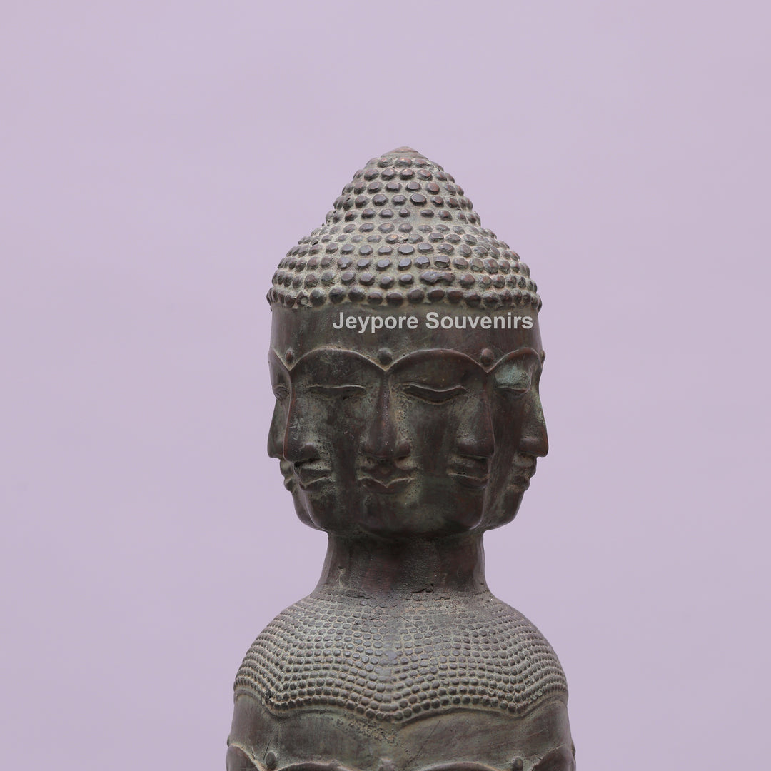 Tower of Tranquility Buddha Heads Bronze Sculpture