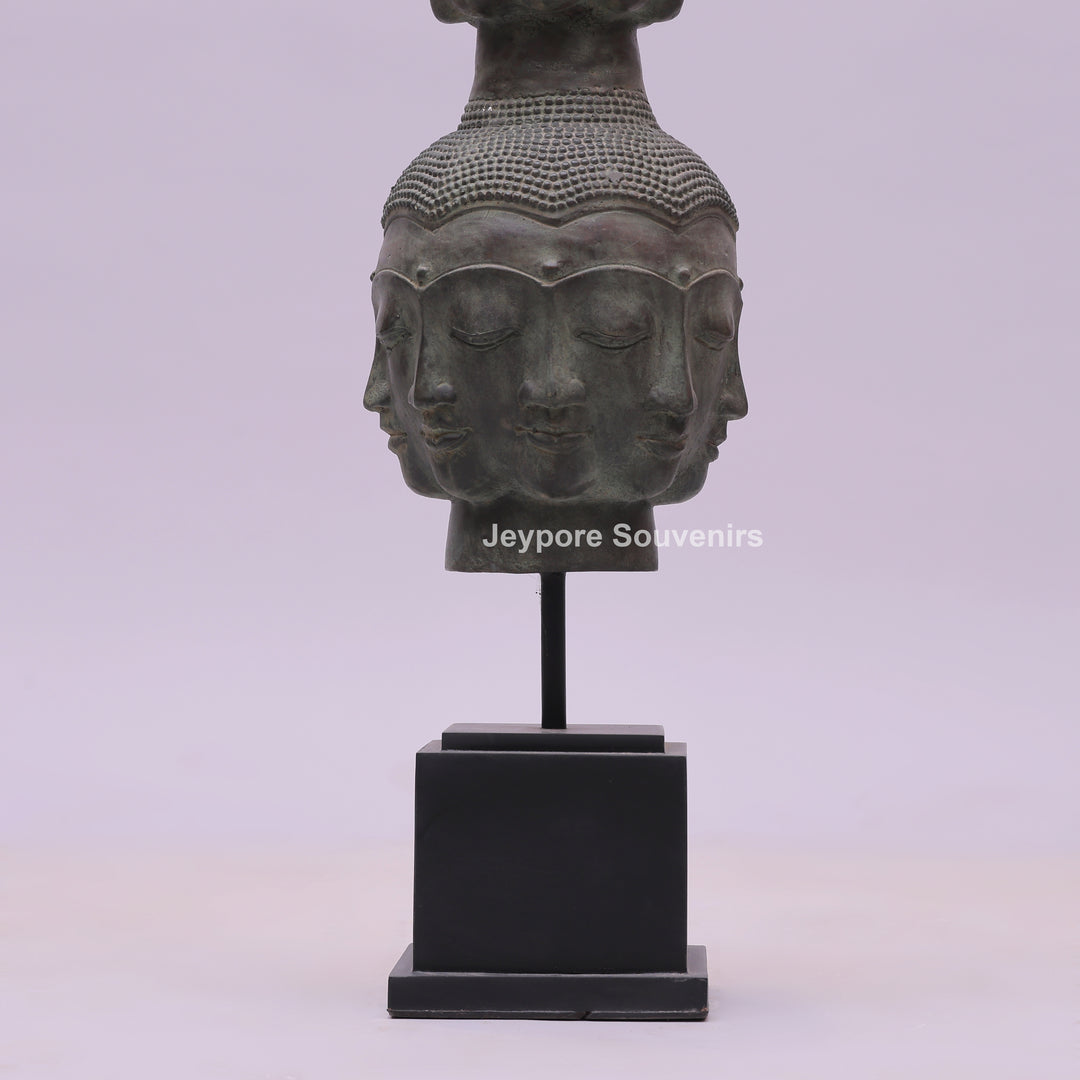 Tower of Tranquility Buddha Heads Bronze Sculpture