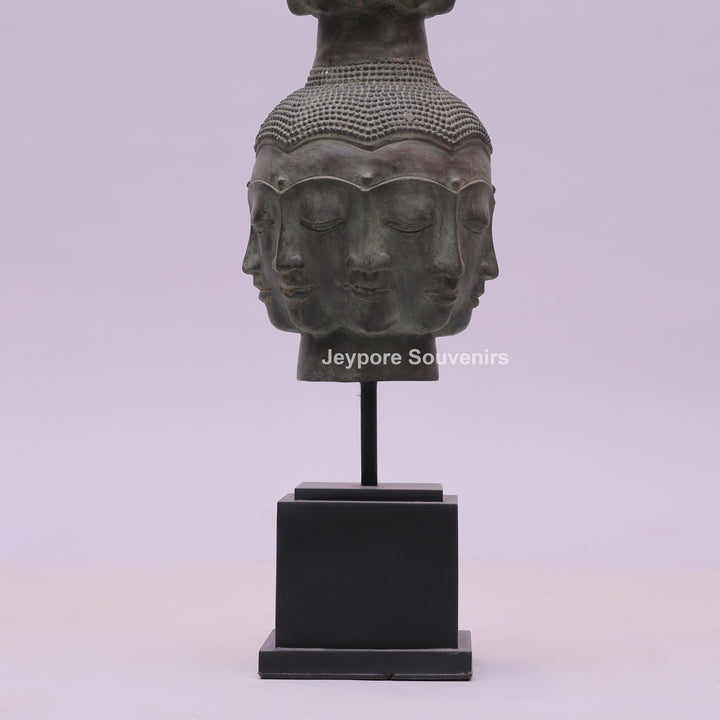 Tower of Tranquility Buddha Heads Bronze Sculpture