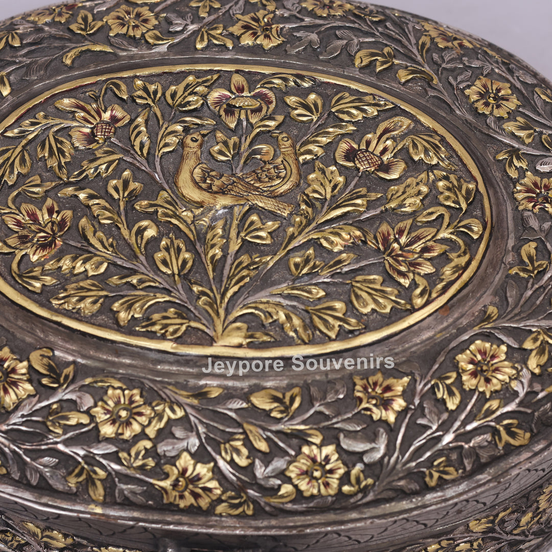 Handcrafted German Silver Polished Oval Decorative Box