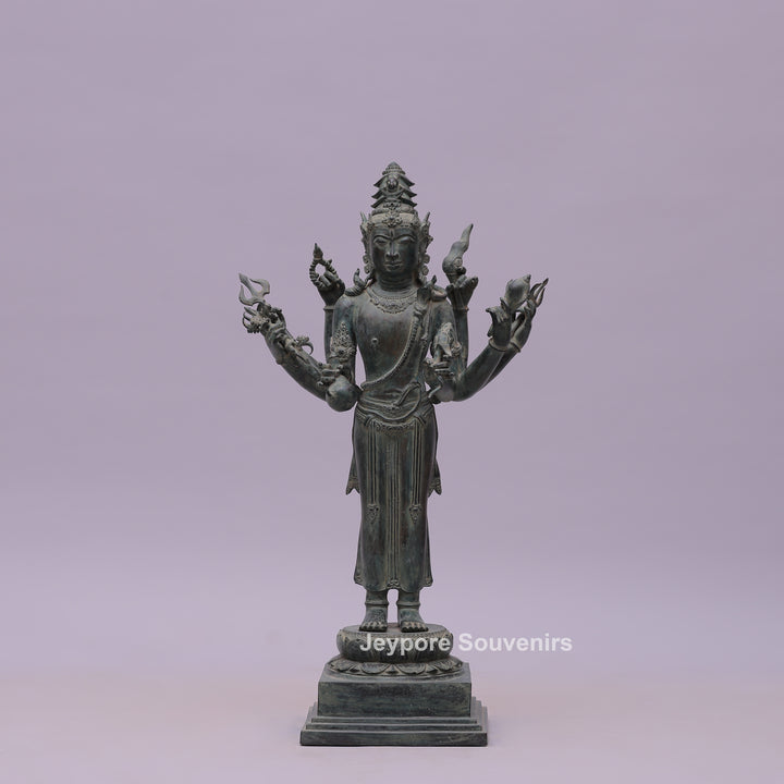 Eight Armed Lokeshvara Khmer-style Bronze Statue