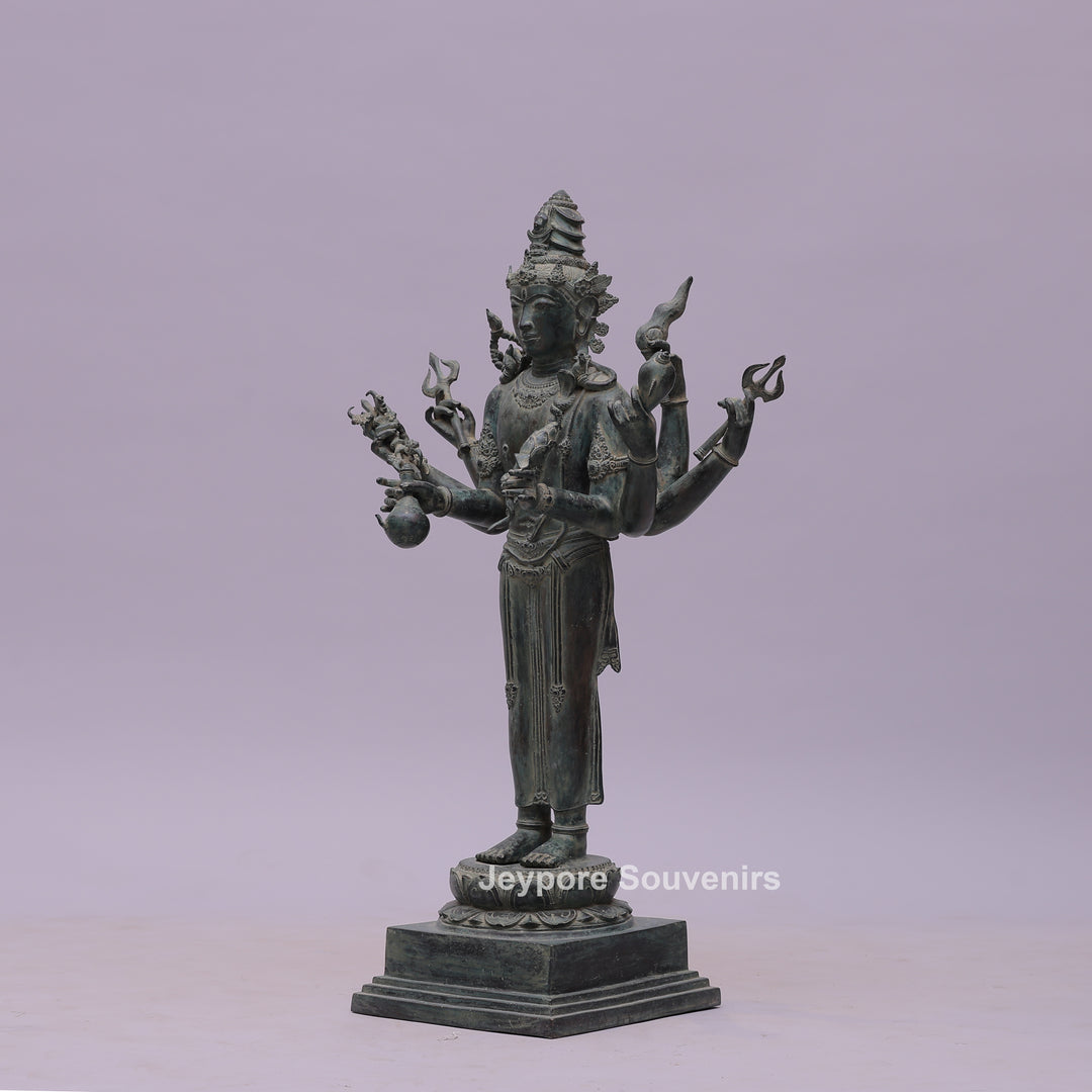 Eight Armed Lokeshvara Khmer-style Bronze Statue