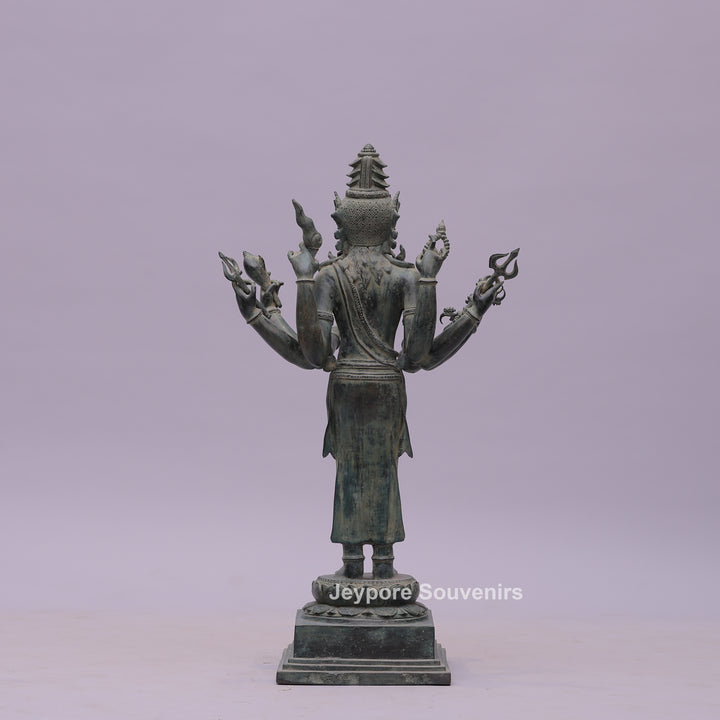 Eight Armed Lokeshvara Khmer-style Bronze Statue