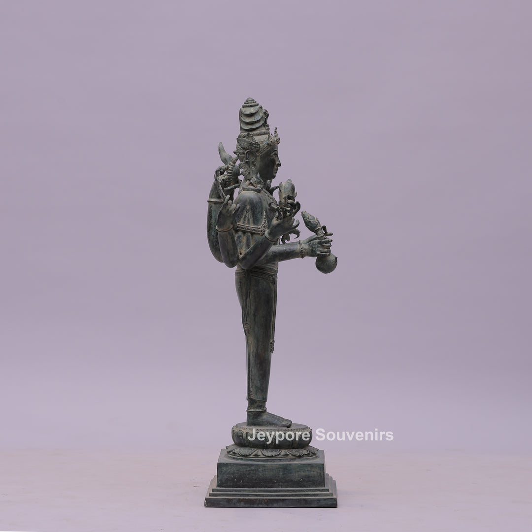 Eight Armed Lokeshvara Khmer-style Bronze Statue