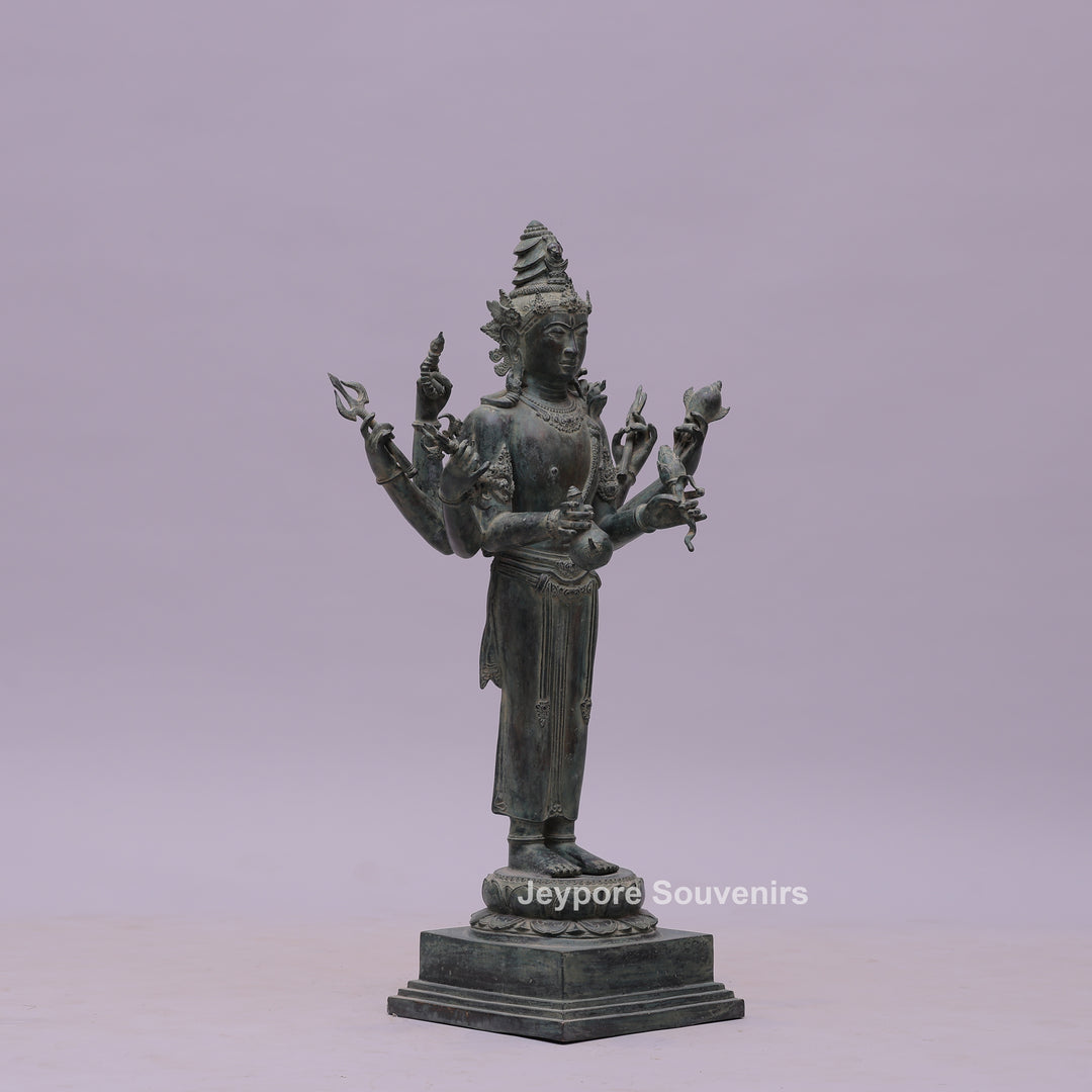 Eight Armed Lokeshvara Khmer-style Bronze Statue