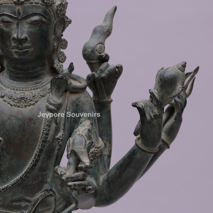 Eight Armed Lokeshvara Khmer-style Bronze Statue
