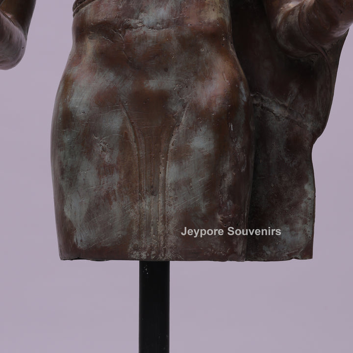 Vitarka or Abhaya Mudra Hand Gestures Buddha Bust Bronze Statue